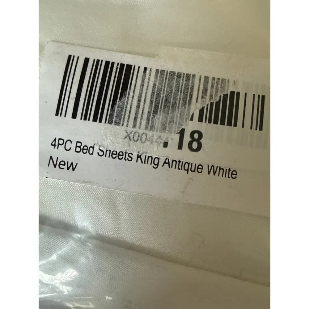 CGK Unlimited 4-Piece King Bed Sheet Set in Antique White Brushed Microfiber